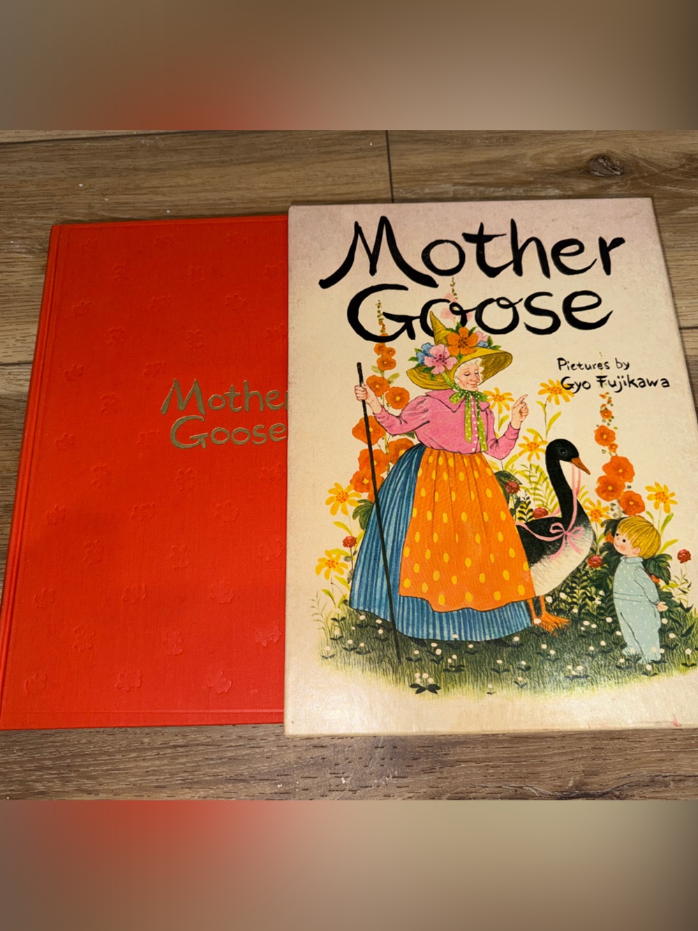 Mother Goose Illustrated by, Gyo Fujikawa 1968 book slip Vintage Clean